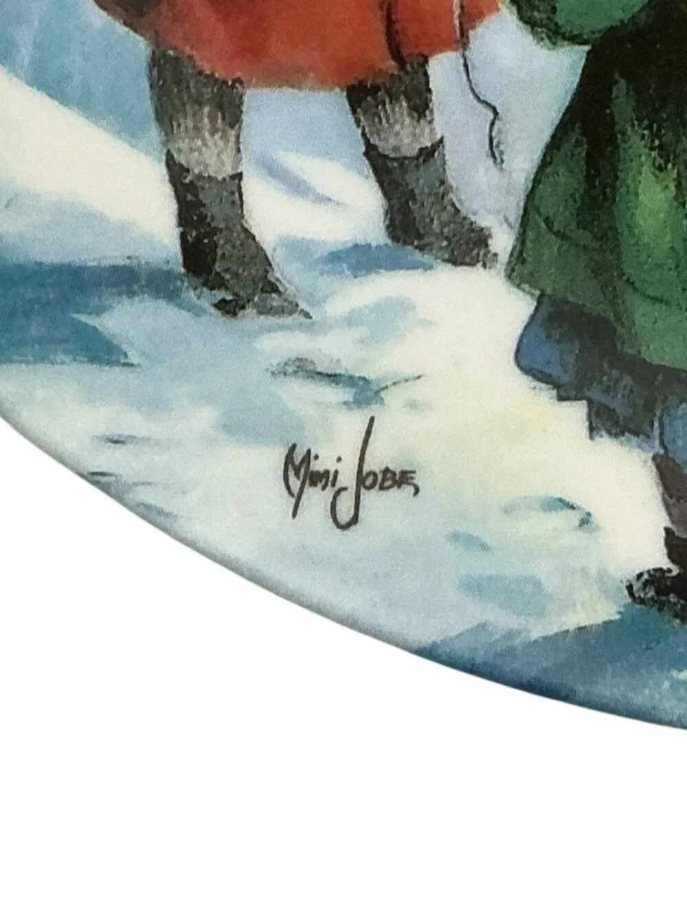 Collector Plate “Lost Lamb” Mimi Jobe Nostalgic Blue Winter Vintage 1990 8 1/2”